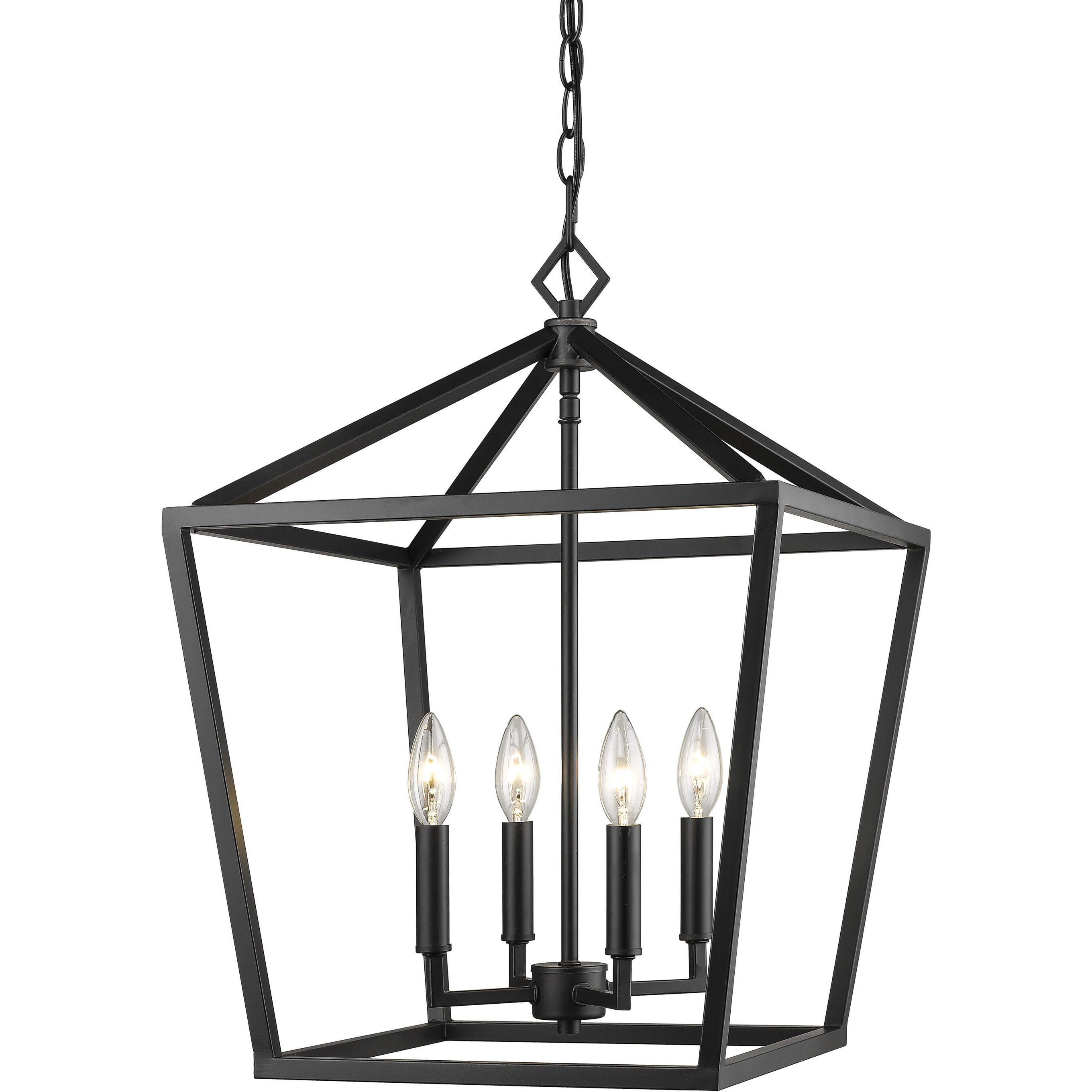 Corona 4 Light 16 inch Matte Black Pendant Ceiling Light